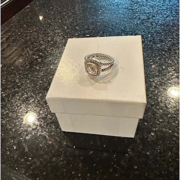 David Yurman Petite Albion Ring in Sterling Silver Morganite and Pave Diamonds - Picture 3 of 4